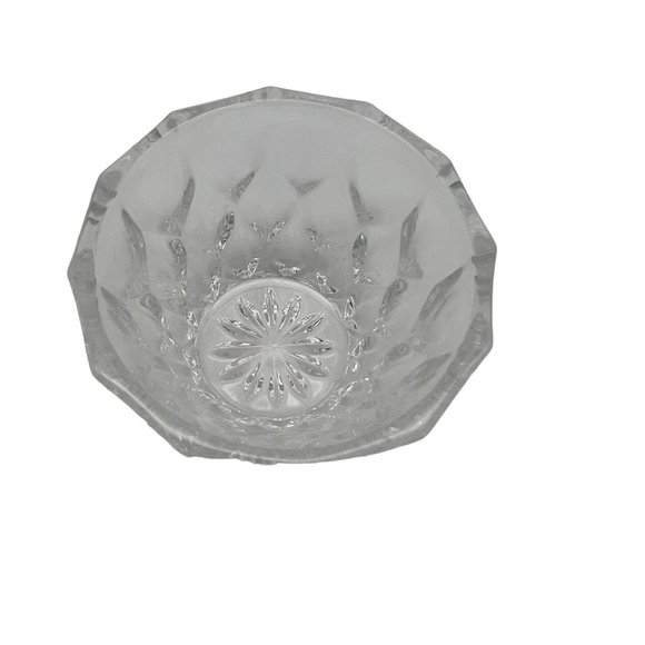 Pressed Clear Glass Creamer and Open Sugar Bowl Rounded Diamond Pattern - Picture 5 of 6